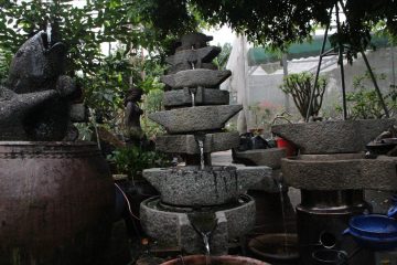 Ghé thăm vườn sứ với những chiếc cối đá tự xoay tròn mãi